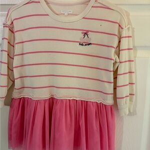 Charming Striped Dress with Tulle Skirt